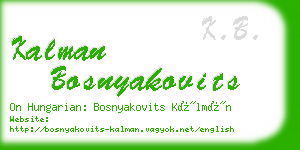 kalman bosnyakovits business card